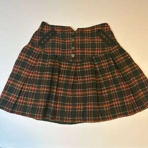 Vtg Y2K Ultra Flirt Lace Back Mini Skirt Plaid Schoolgirl Emo Whimsy Goth